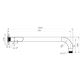 Tiago Tapware Mercer 350mm Curved Shower Arm