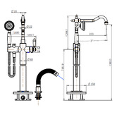 Tiago Tapware Clementine Floor Mounted Bath Mixer with Hand-Held Shower