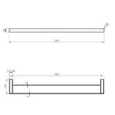 Tiago Tapware Vattern Double Towel Rail