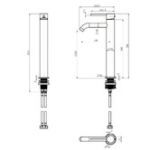 Tiago Tapware Dellen High Rise Curved Basin Mixer