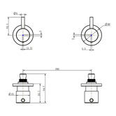 Tiago Tapware Dellen Wall Top Assemblies