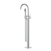 Tiago Tapware Avalon Mini Floor Mounted Bath Mixer With Microphone Hand Shower