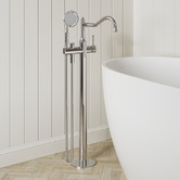 Tiago Tapware Constance Floor Mounted Bath Mixer with Hand-Held Shower