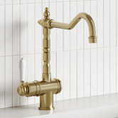 Tiago Tapware Clementine Brass High Rise Basin Mixer