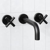 Tiago Tapware Aries 200mm Cross Handle 1/4 Turn Bath Wall Tap Set