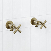 Tiago Tapware Aries Cross Handle Brass Washing Machine Stops