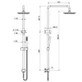 Tiago Tapware Avalon Twin Shower With Slim Hand Shower