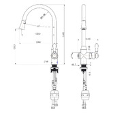 Tiago Tapware Clementine Pull-Out Kitchen Mixer