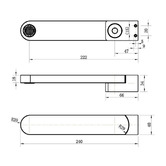 Tiago Tapware Vattern 220mm Swivel Bath Spout
