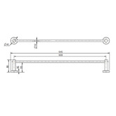 Tiago Tapware Rumi Brass Single Towel Rail