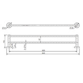Tiago Tapware Rumi 600mm Brass Double Towel Rail
