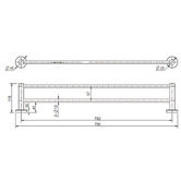 Tiago Tapware Rumi 750mm Brass Double Towel Rail