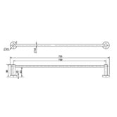 Tiago Tapware Rumi 750mm Brass Single Towel Rail