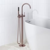 Tiago Tapware Avalon Mini Floor Mounted Bath Mixer With Microphone Hand Shower