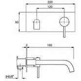 Verotti City Life 190mm Stainless Steel Bath/Basin Wall Mixer Set