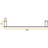 Verotti City Life Inox Stainless Steel Single Tower Rail