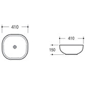 Verotti Luci 410mm Square Ceramic Above Counter Basin