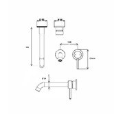 Verotti City Life Inox 190mm Basin Wall Mixer Set