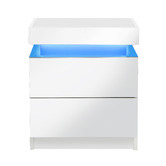 Living Fusion Murray 2 Drawer Bedside Table with LED Light