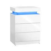 Living Fusion Murray 3 Drawer Bedside Table with LED Light