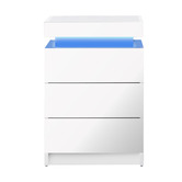 Living Fusion Murray 3 Drawer Bedside Table with LED Light