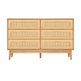 Living Fusion Holly Rattan 6 Drawer Chest