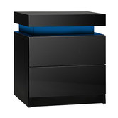 Living Fusion Murray 2 Drawer Bedside Table with LED Light