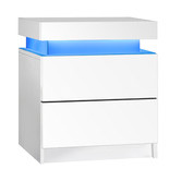 Living Fusion Murray 2 Drawer Bedside Table with LED Light