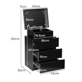 Living Fusion Murray 3 Drawer Bedside Table with LED Light