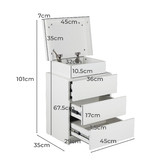 Living Fusion Murray 3 Drawer Bedside Table with LED Light