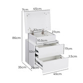 Living Fusion Murray 2 Drawer Bedside Table with LED Light