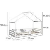 Living Fusion Kids' Yumi Pine Wood House Bed Single