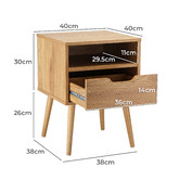 Living Fusion Aldan 1 Drawer Bedside Table