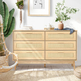 Living Fusion Holly Rattan 6 Drawer Chest