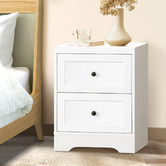 Living Fusion White Aurora 2 Drawer Bedside Table