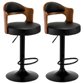 Living Fusion Maryse Faux Leather Adjustable Barstools