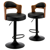Living Fusion Maryse Faux Leather Adjustable Barstools