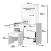 Living Fusion 2 Piece Janet Dressing Table &amp; Stool Set