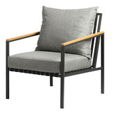 Living Fusion Black &amp; Grey Auburn Outdoor Armchair