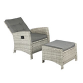 Living Fusion 2 Piece Malvar Sun Lounge Chair &amp; Ottoman Set