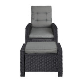 Living Fusion 2 Piece Malvar Sun Lounge Chair &amp; Ottoman Set