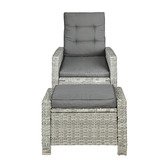 Living Fusion 2 Piece Malvar Sun Lounge Chair &amp; Ottoman Set