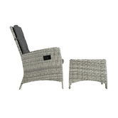 Living Fusion 2 Piece Malvar Sun Lounge Chair &amp; Ottoman Set