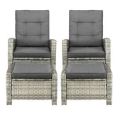 Living Fusion 2 Seater Nixon PE Rattan Outdoor Lounge &amp; Ottoman Set