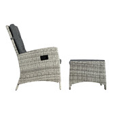 Living Fusion 2 Seater Nixon PE Rattan Outdoor Lounge &amp; Ottoman Set