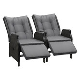 Living Fusion Beau PE Rattan Outdoor Reclining Lounges