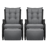 Living Fusion Beau PE Rattan Outdoor Reclining Lounges