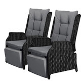 Living Fusion Beau PE Rattan Outdoor Reclining Lounges