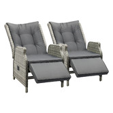 Living Fusion Beau PE Rattan Outdoor Reclining Lounges