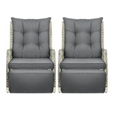 Living Fusion Beau PE Rattan Outdoor Reclining Lounges